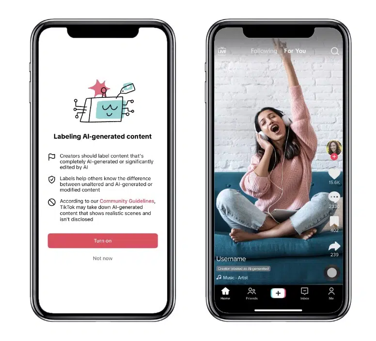 TikTok AI-generated content labeling
