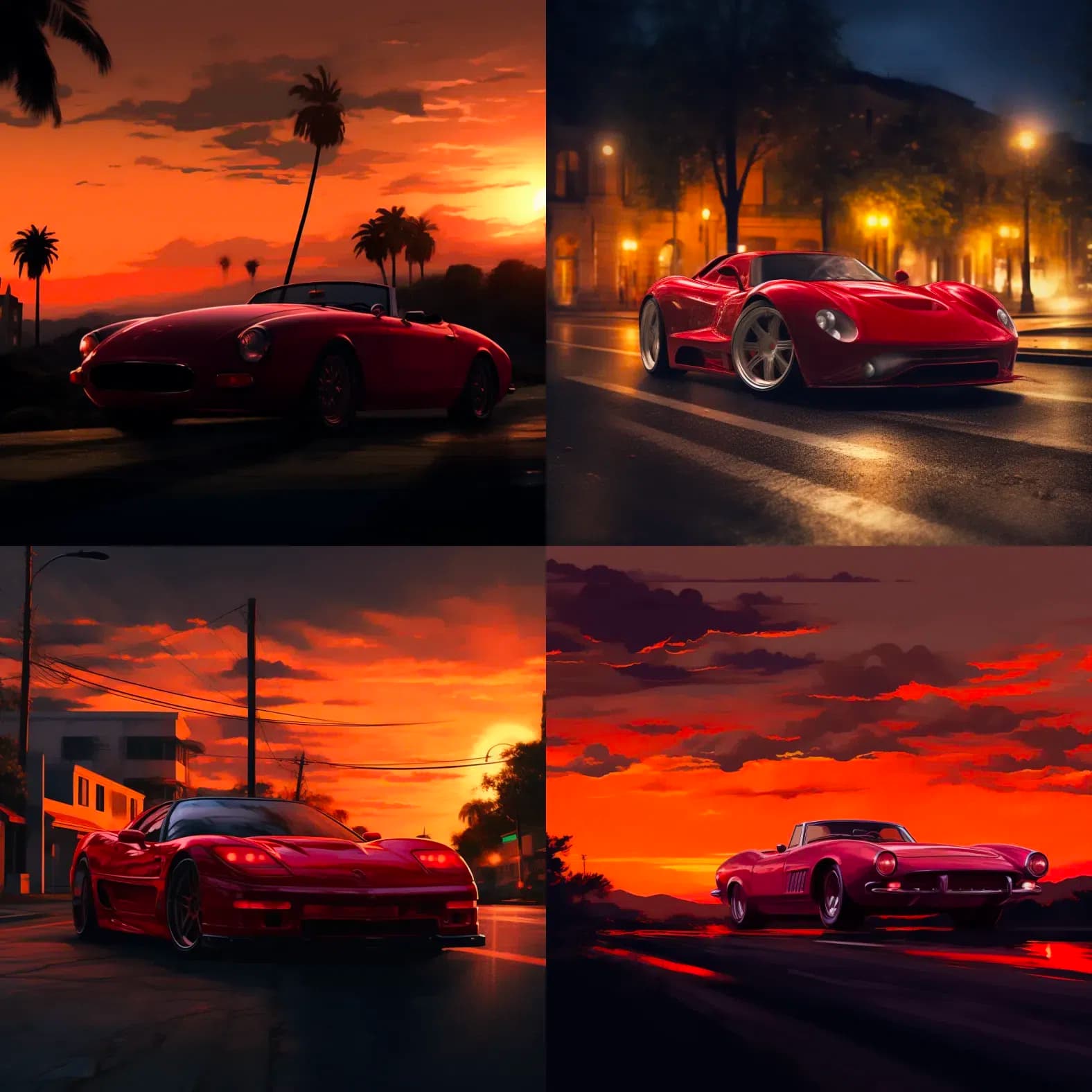 red sportscar in twilight --seed 658475843 --q .25