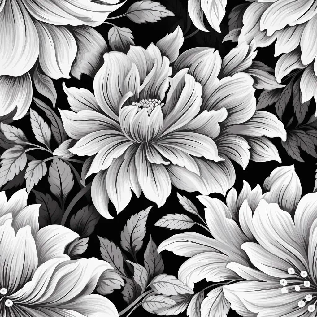 Charcoal flower design --tile