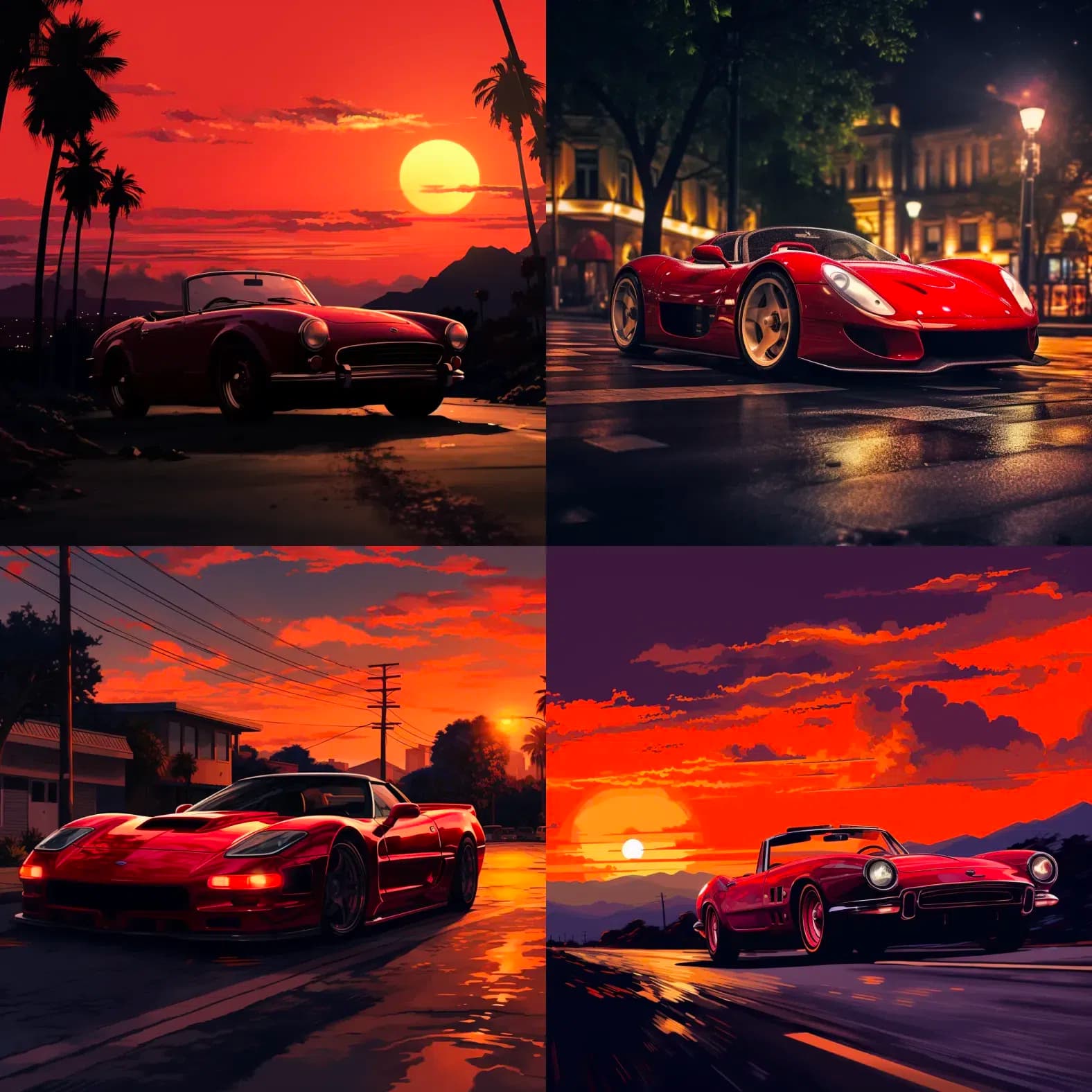 red sportscar in twilight --seed 658475843 --q 1