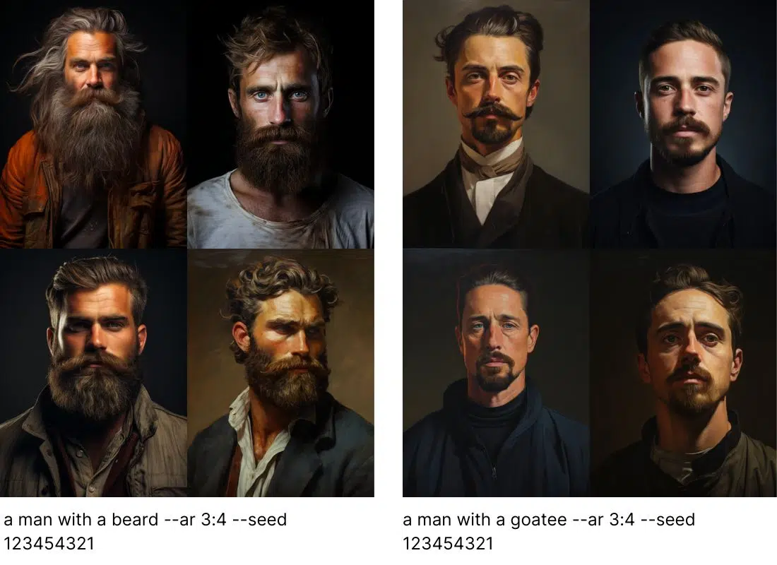 Comparison between unspecific and precise words in prompts