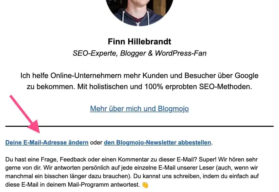 Change email address