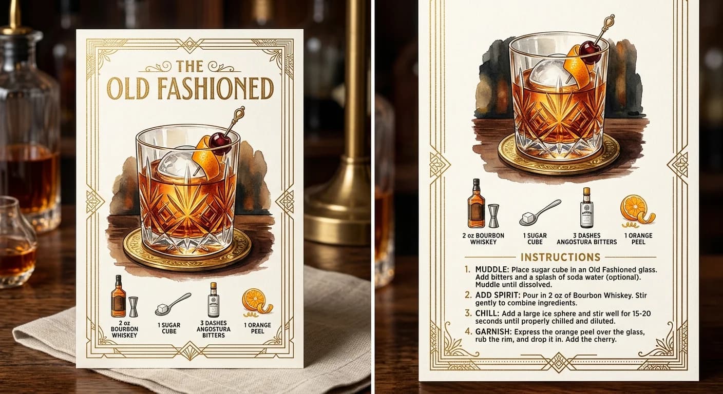 Cocktail-Rezeptkarte