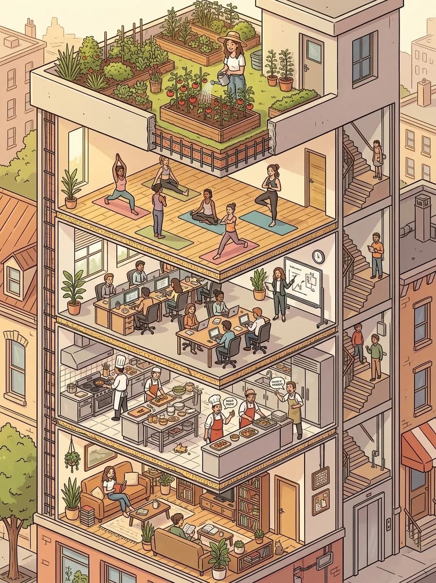 Gebäudeschnitt-Illustration