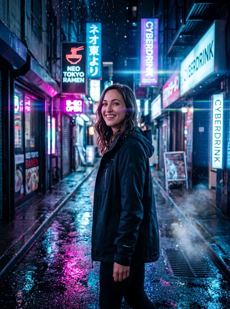 Cyberpunk Neon Rain
