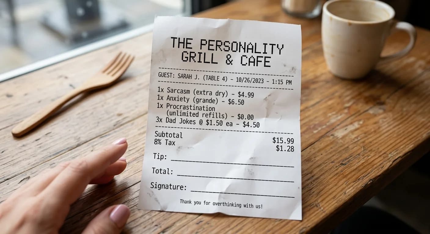 Personality Restaurant Receipt