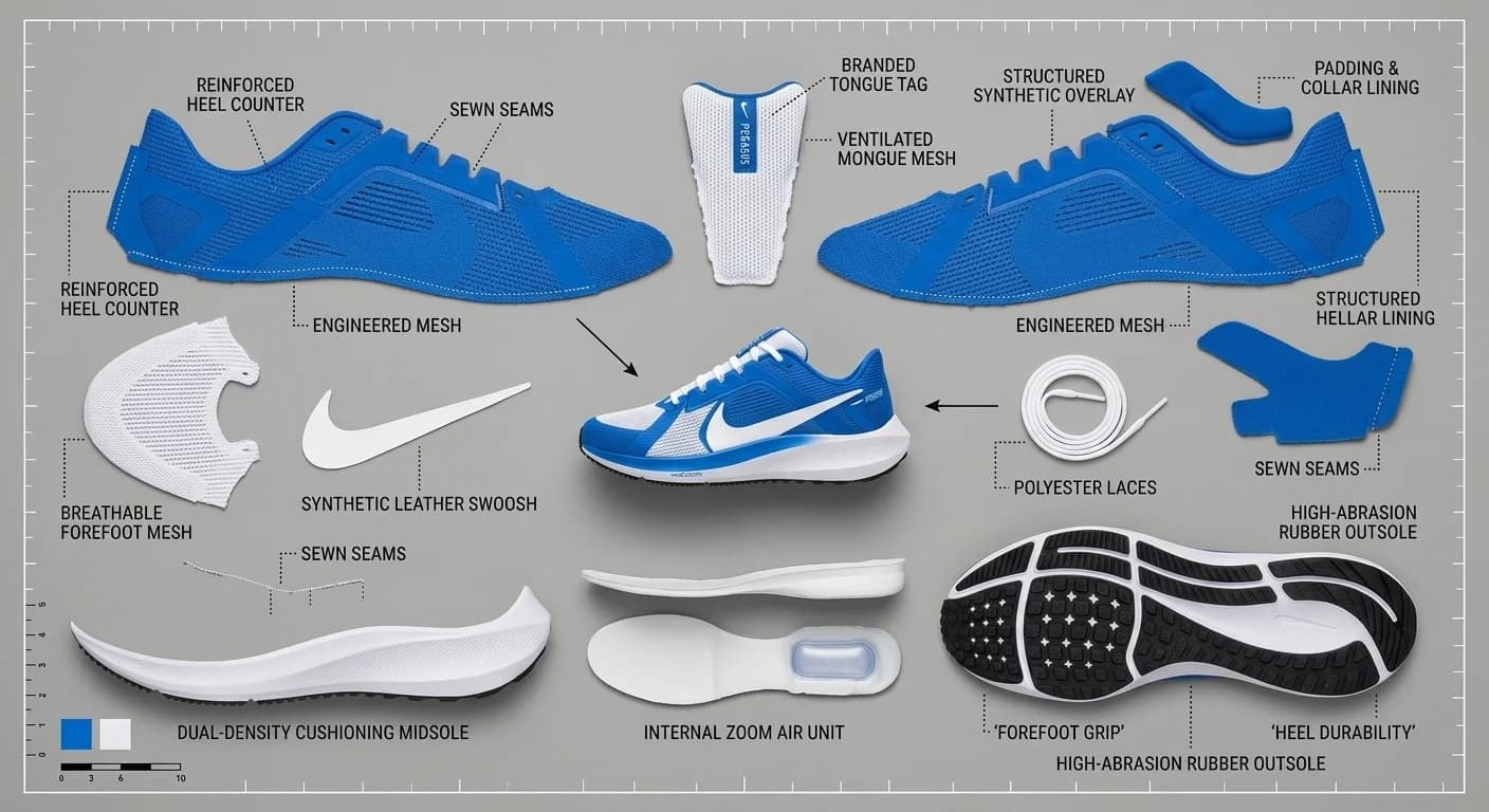 Schuh-Materialzerlegung