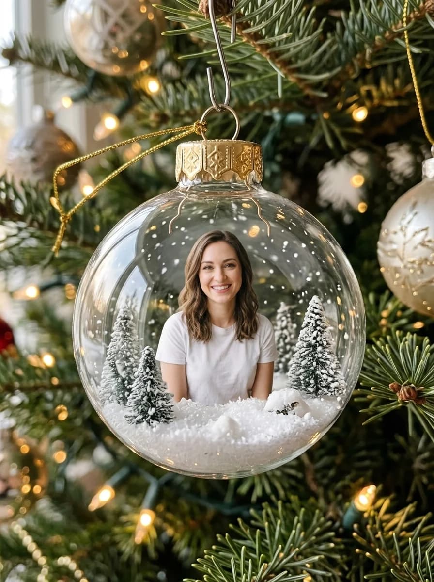Christmas Ornament Snow Scene