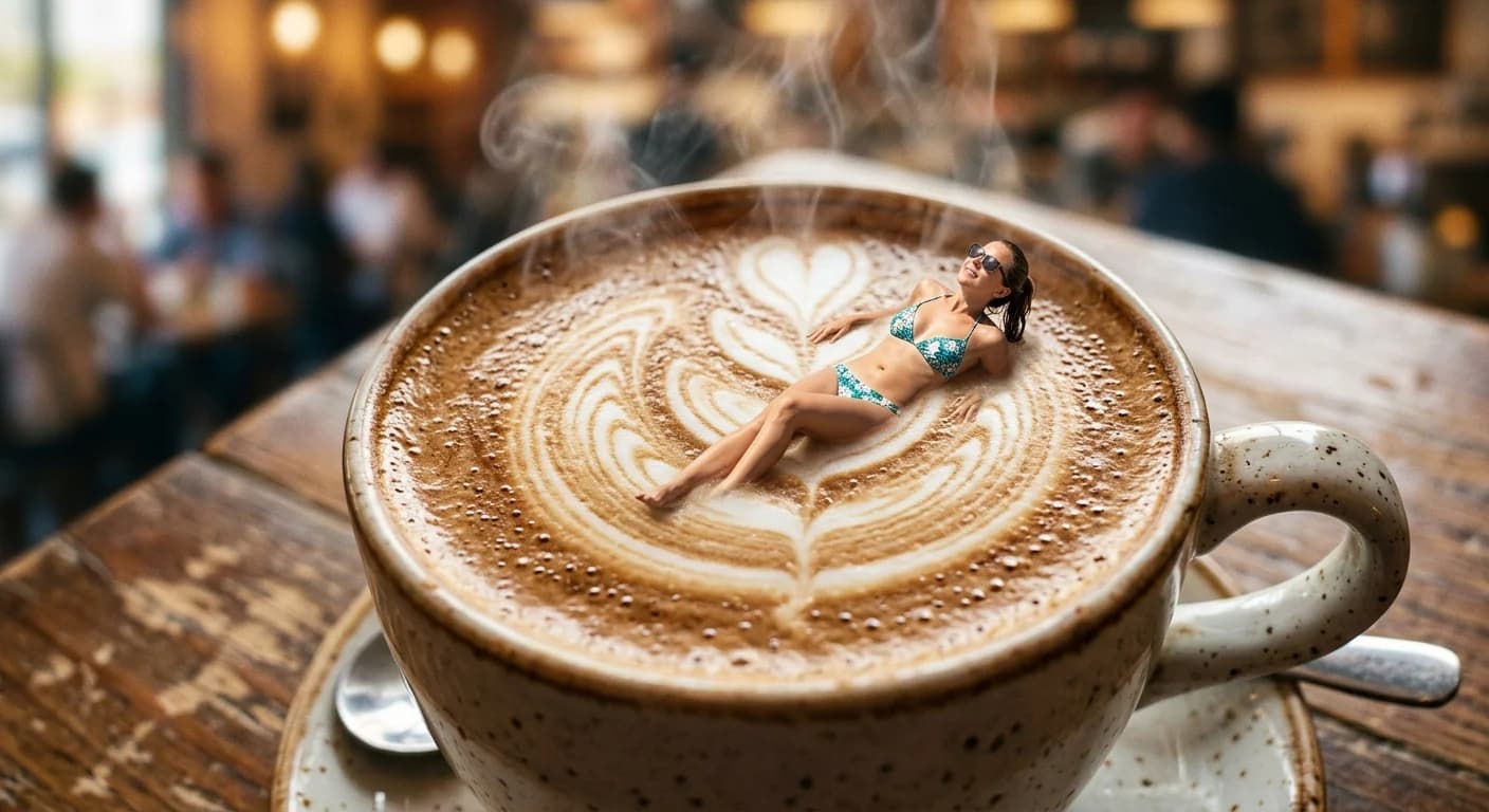 Winziger Mensch im Essen