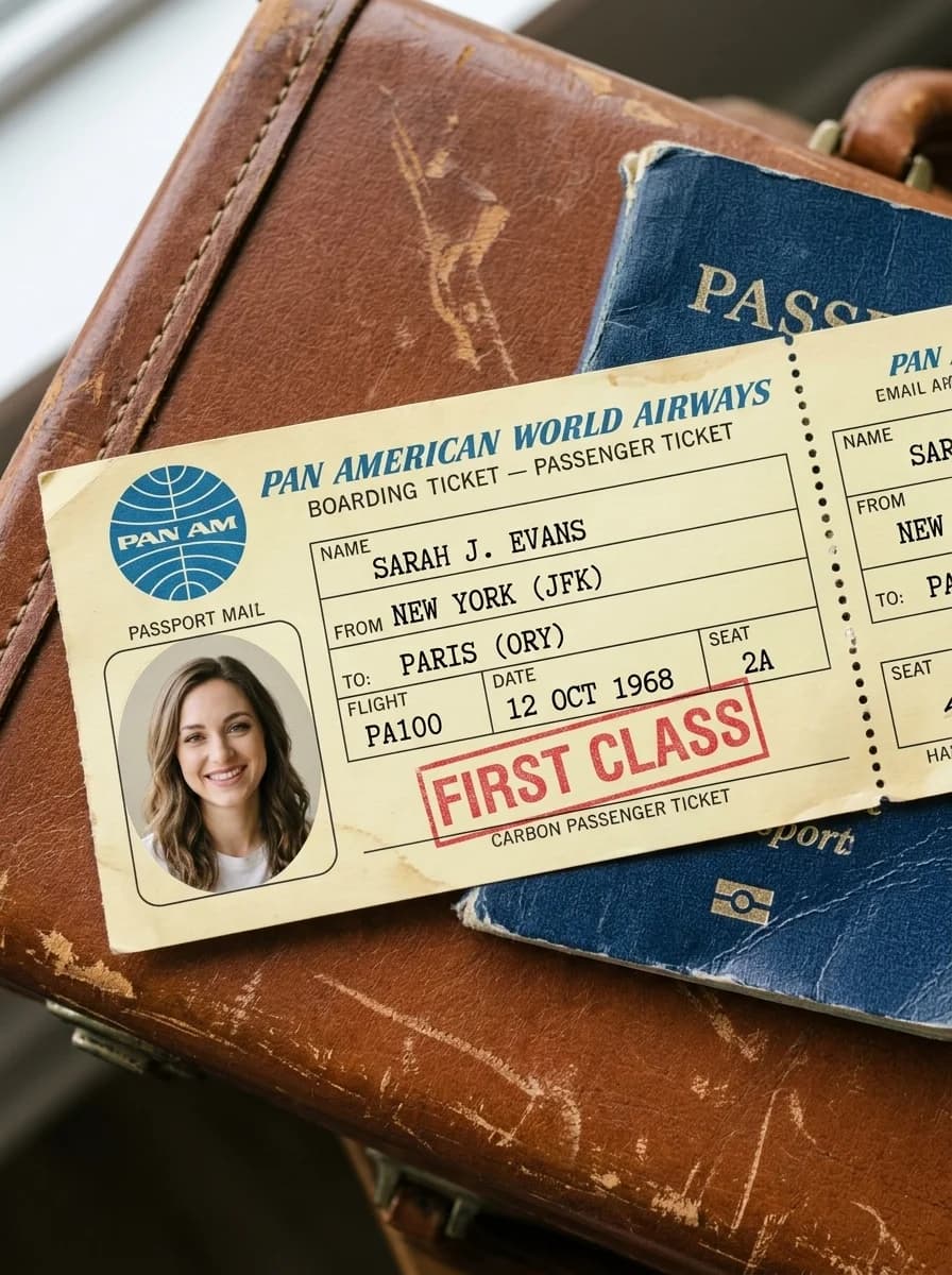 Vintage Airline Ticket