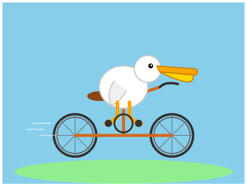 Qwen 3.5 122B A10B: Pelikan auf dem Fahrrad