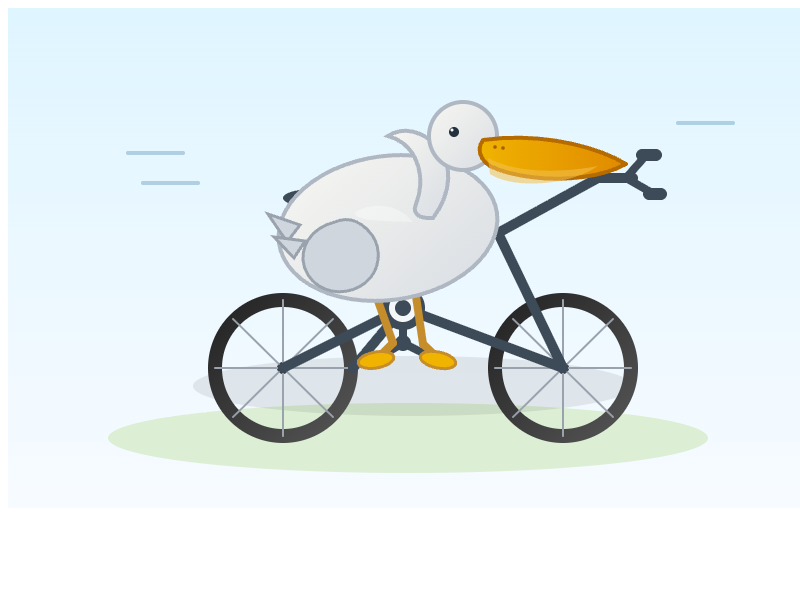 GPT-5.4 mini: Pelikan auf dem Fahrrad