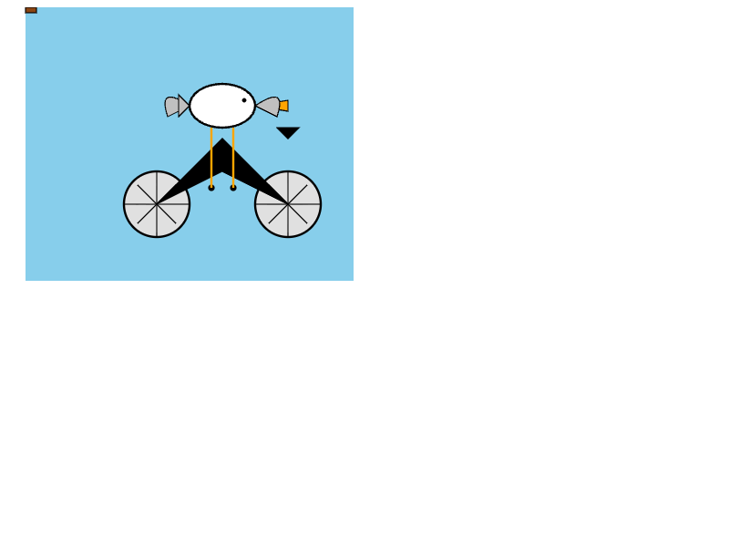 Seed 1.6: Pelikan auf dem Fahrrad