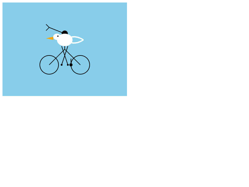 Mistral Small 4: Pelikan auf dem Fahrrad