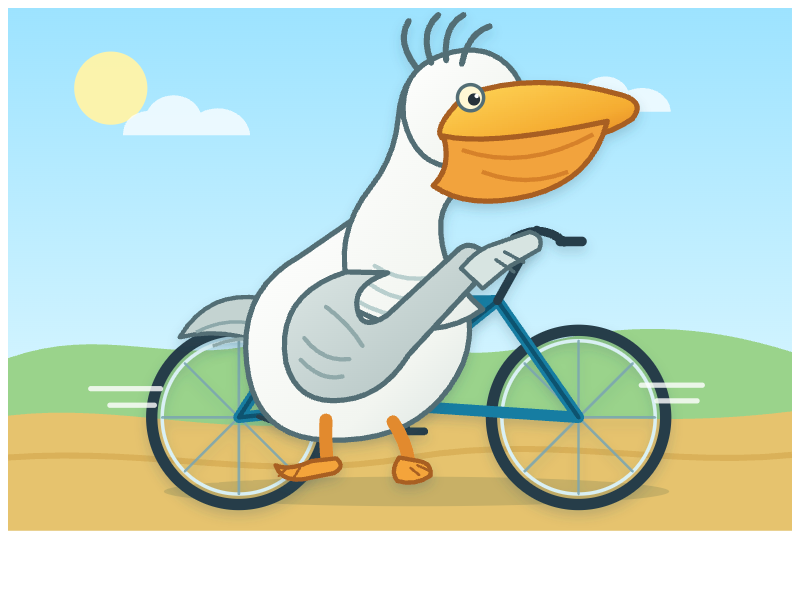 GPT-5.6 Terra: Pelikan auf dem Fahrrad