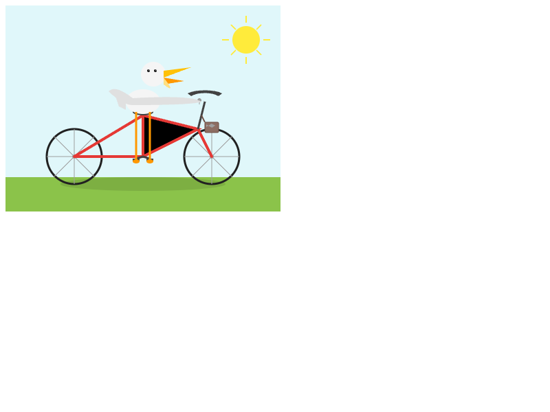 Step 3.7 Flash: Pelican on a bicycle