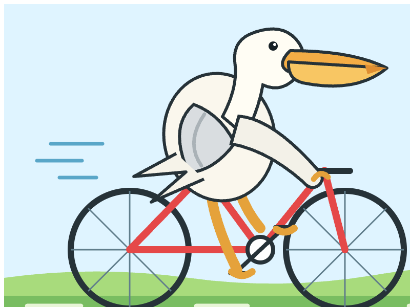ChatGPT chat-latest: Pelikan auf dem Fahrrad
