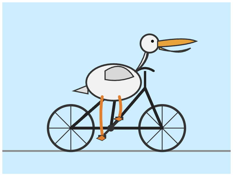 Claude Sonnet 5: Pelikan auf dem Fahrrad