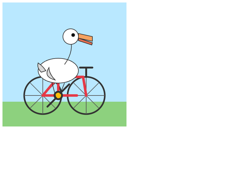 o3-pro: Pelikan auf dem Fahrrad