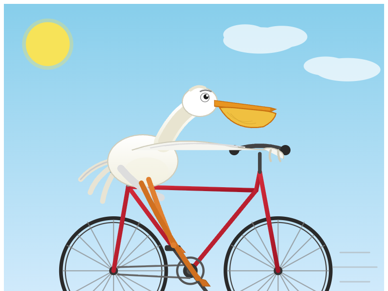 MiMo V2.6 Flash: Pelikan auf dem Fahrrad