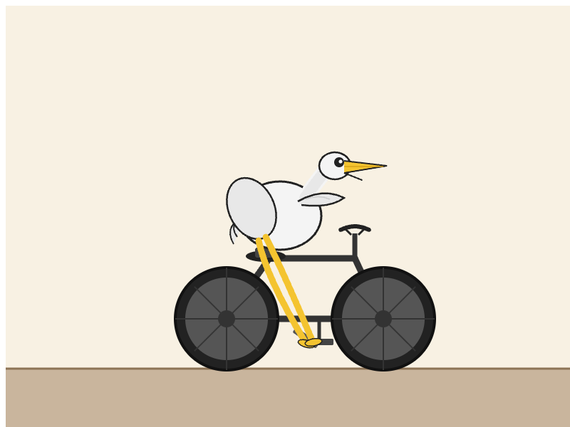 Grok Build 0.1: Pelikan auf dem Fahrrad
