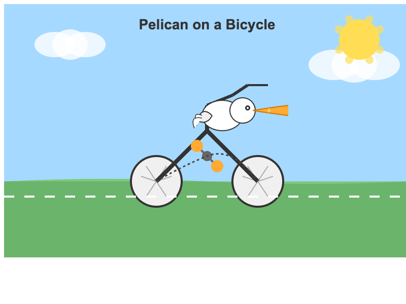DeepSeek-V3.2 Exp: Pelikan auf dem Fahrrad