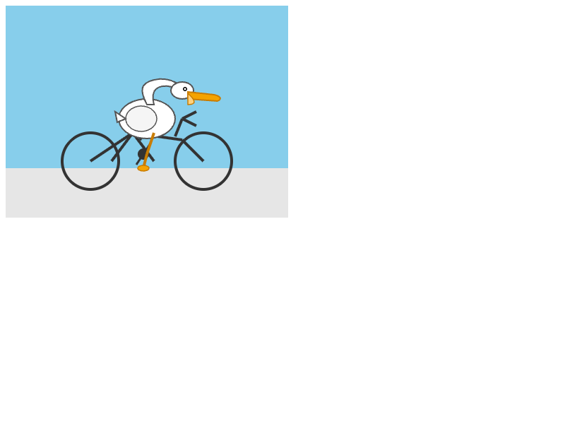Sonar Reasoning Pro: Pelikan auf dem Fahrrad