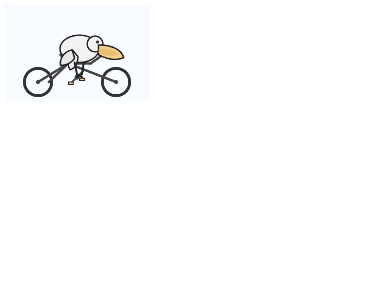 Sonar: Pelican on a bicycle