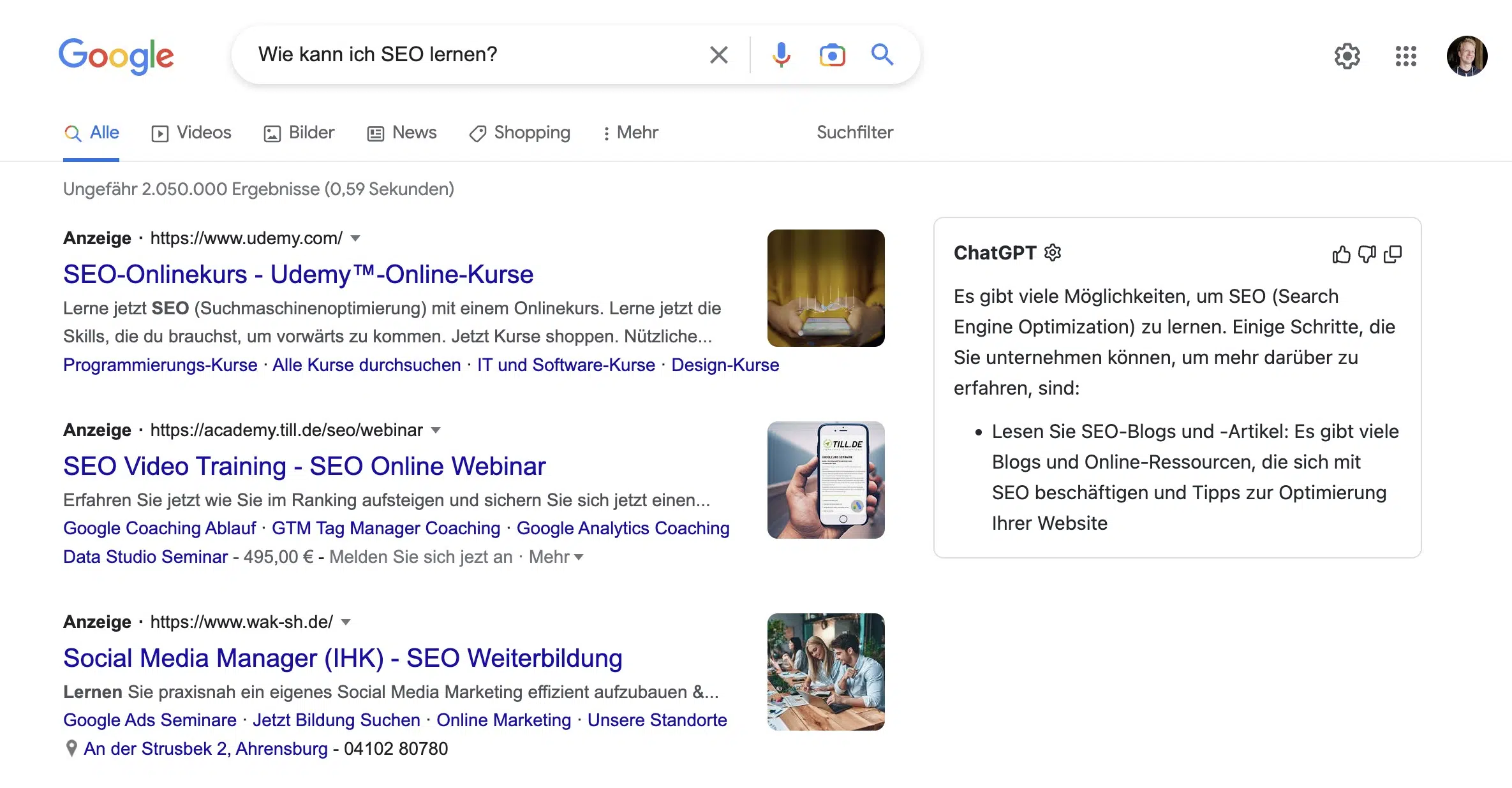 AI Chat for Search (früher ChatGPT for Google) Browser-Erweiterung