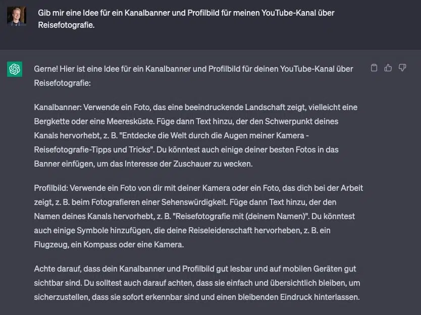 ChatGPT YouTube Kanalbanner