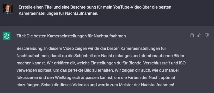 ChatGPT YouTube Titel