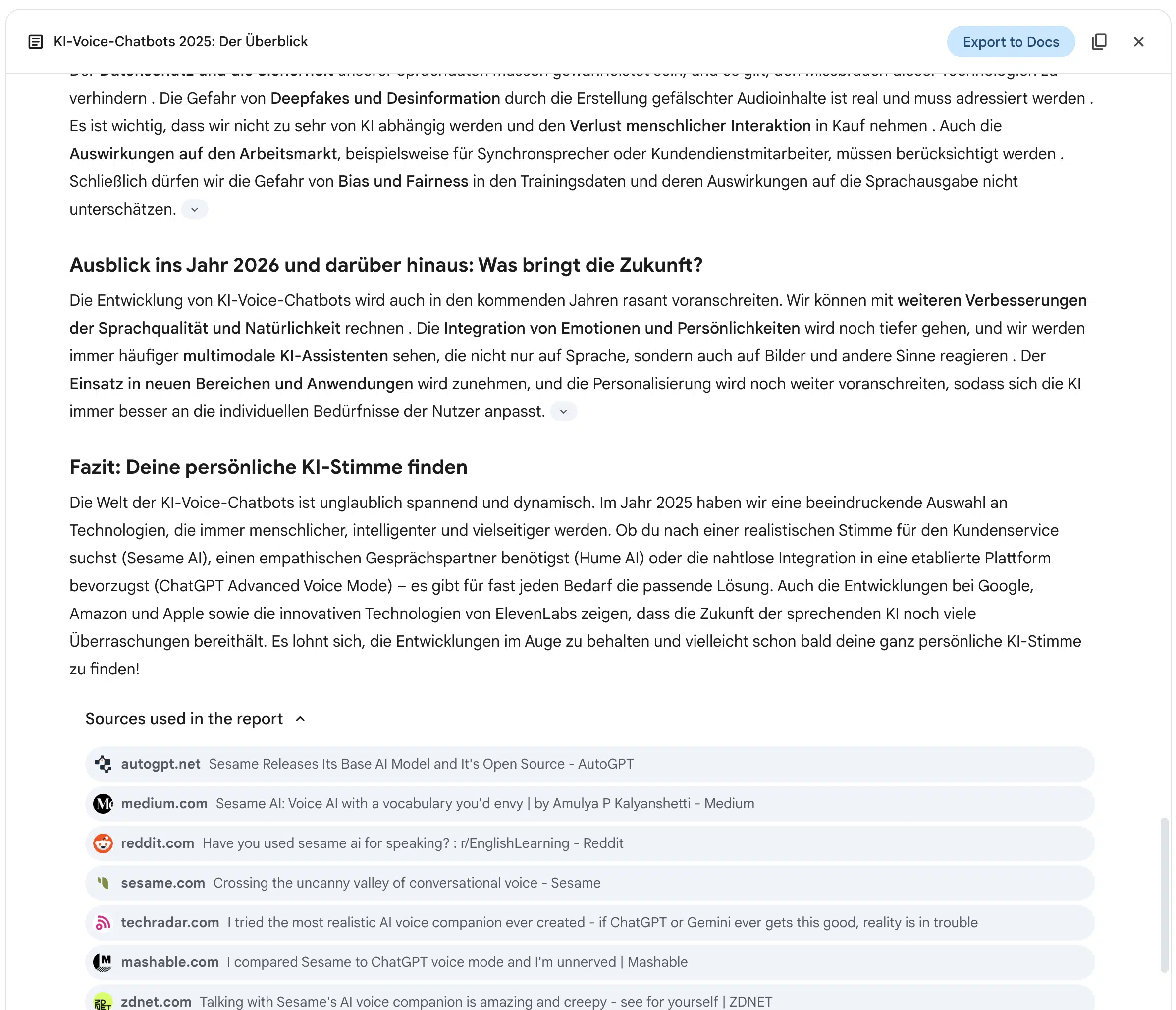 Deep Research bei Google AI Pro (Gemini)