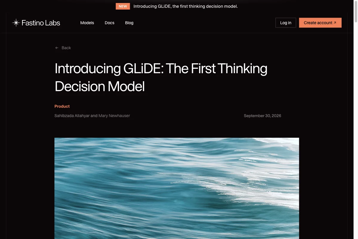 Blogbeitrag von Fastino Labs zum Start des Entscheidungsmodells GLiDE