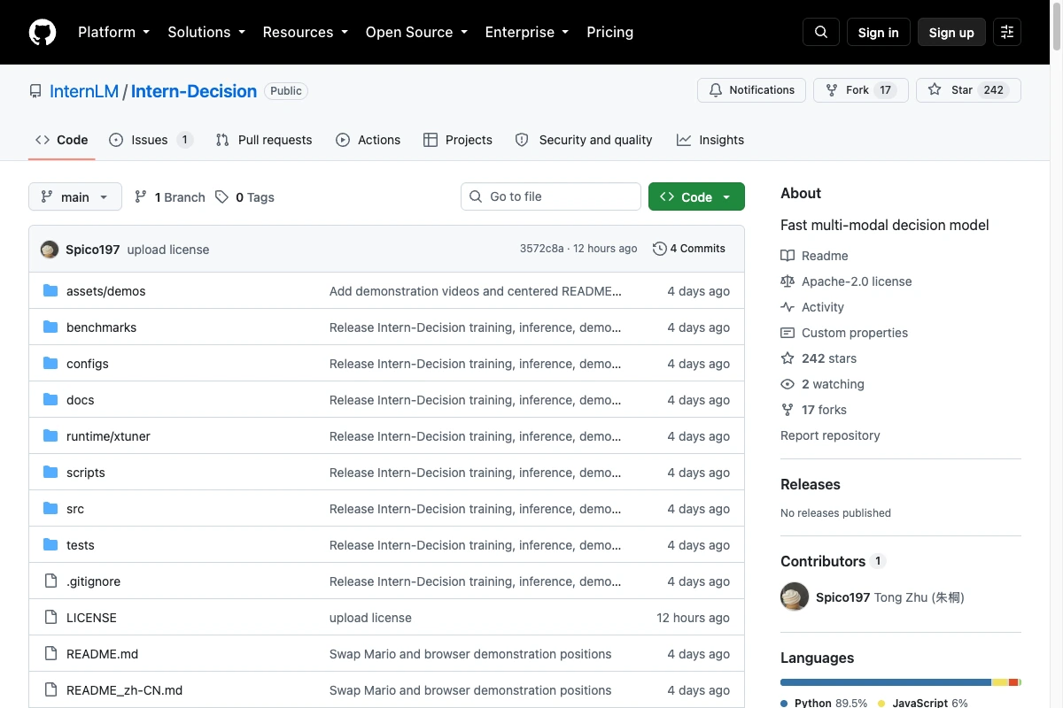 Intern-Decision von InternLM auf GitHub: lokale Bibliothek mit DecisionEngine