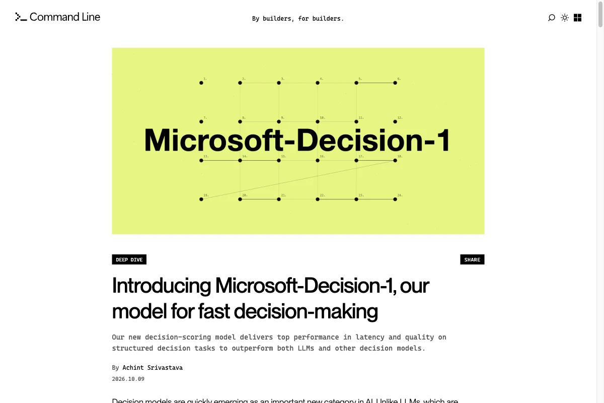 Ankündigung von Microsoft-Decision-1, einem Entscheidungsmodell in Microsoft Foundry