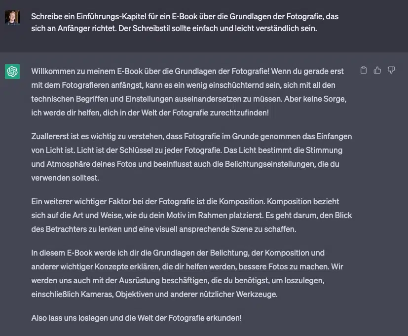 ChatGPT als Ghostwriter