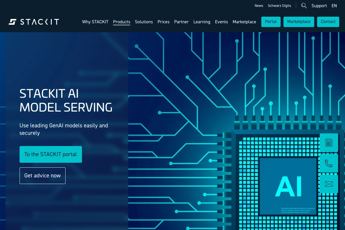 Produktseite von STACKIT AI Model Serving
