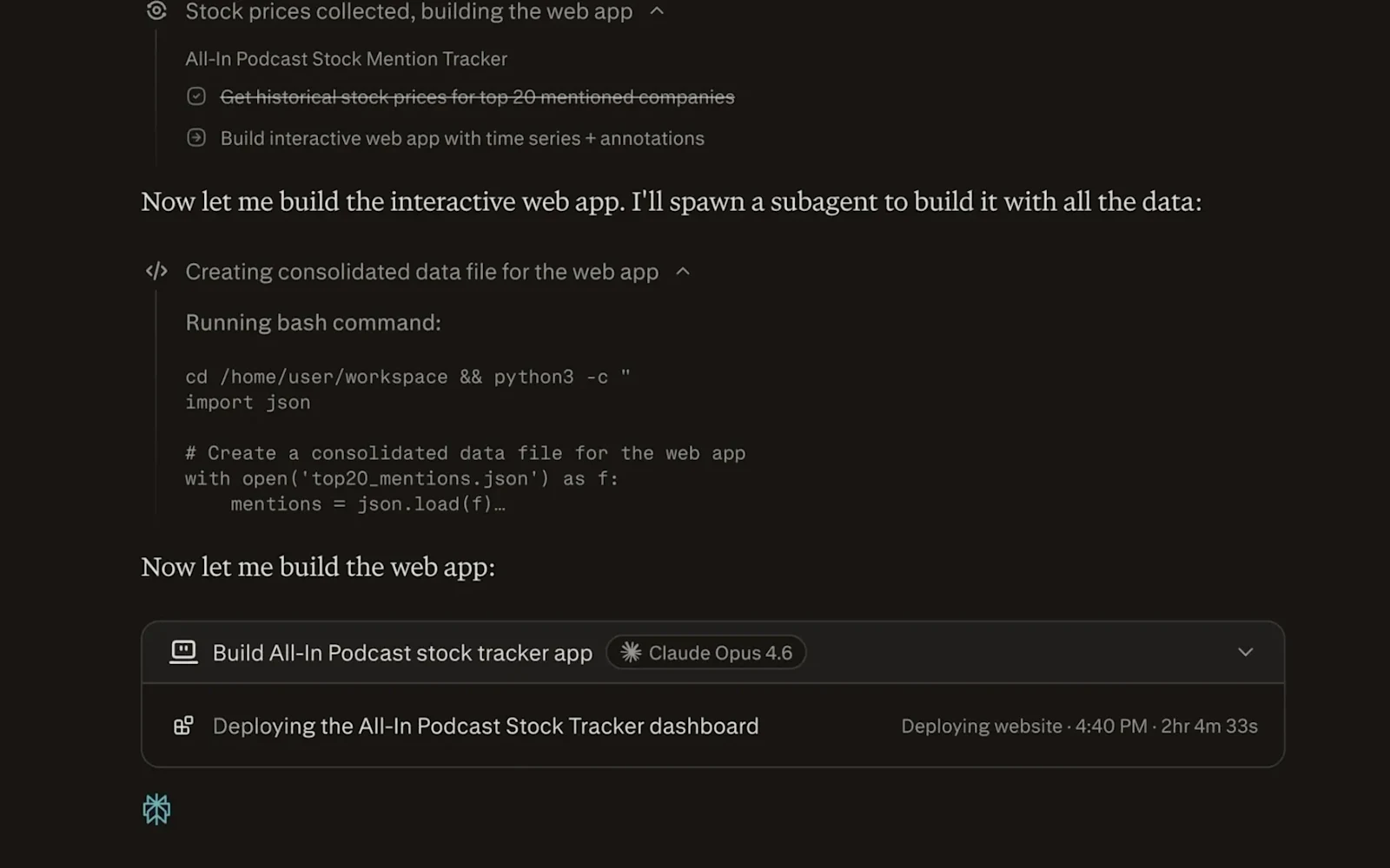 Provider screenshot of Perplexity Computer showing a research task, subtasks, and a terminal.