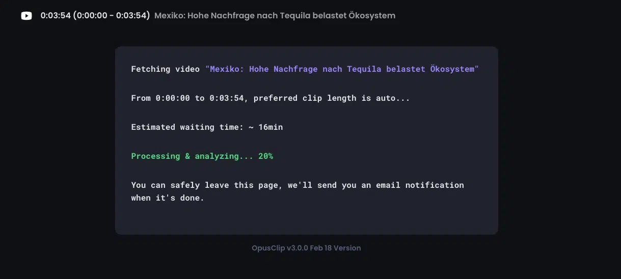 Opus Clip Processing