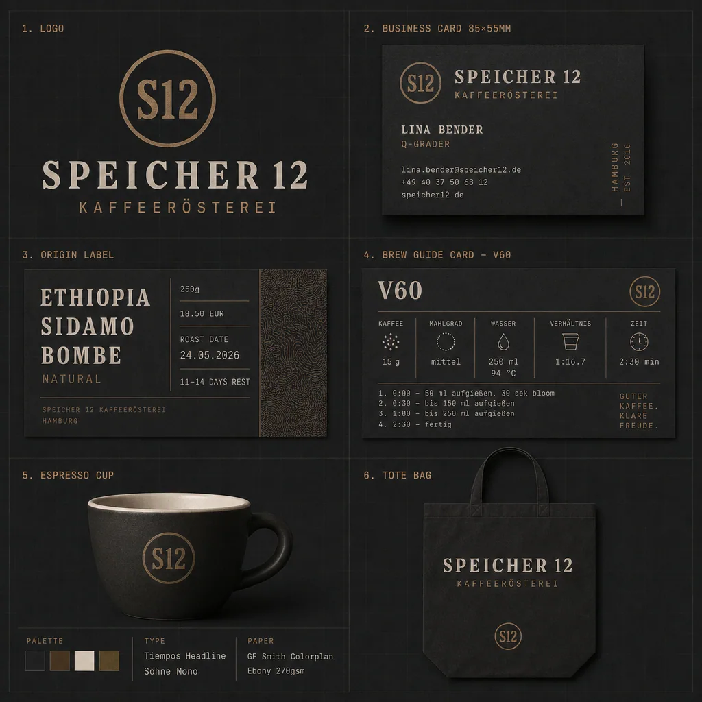 Boutique-Kaffeerösterei-Markenset