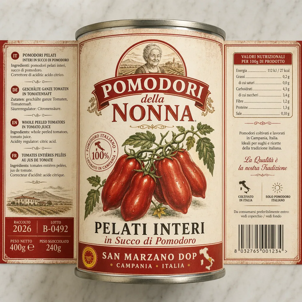 Canned Tomato Label