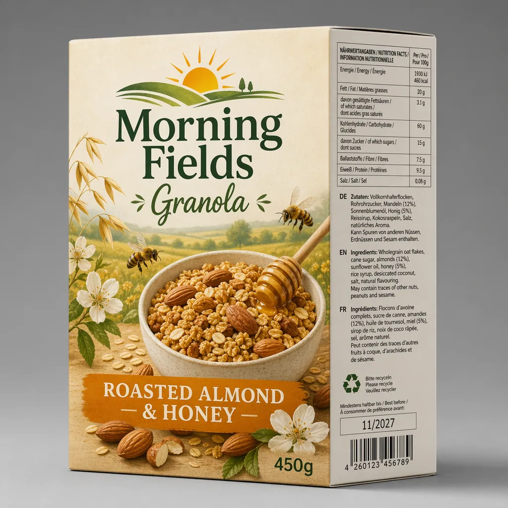 Cereal Box with Nutrition Label