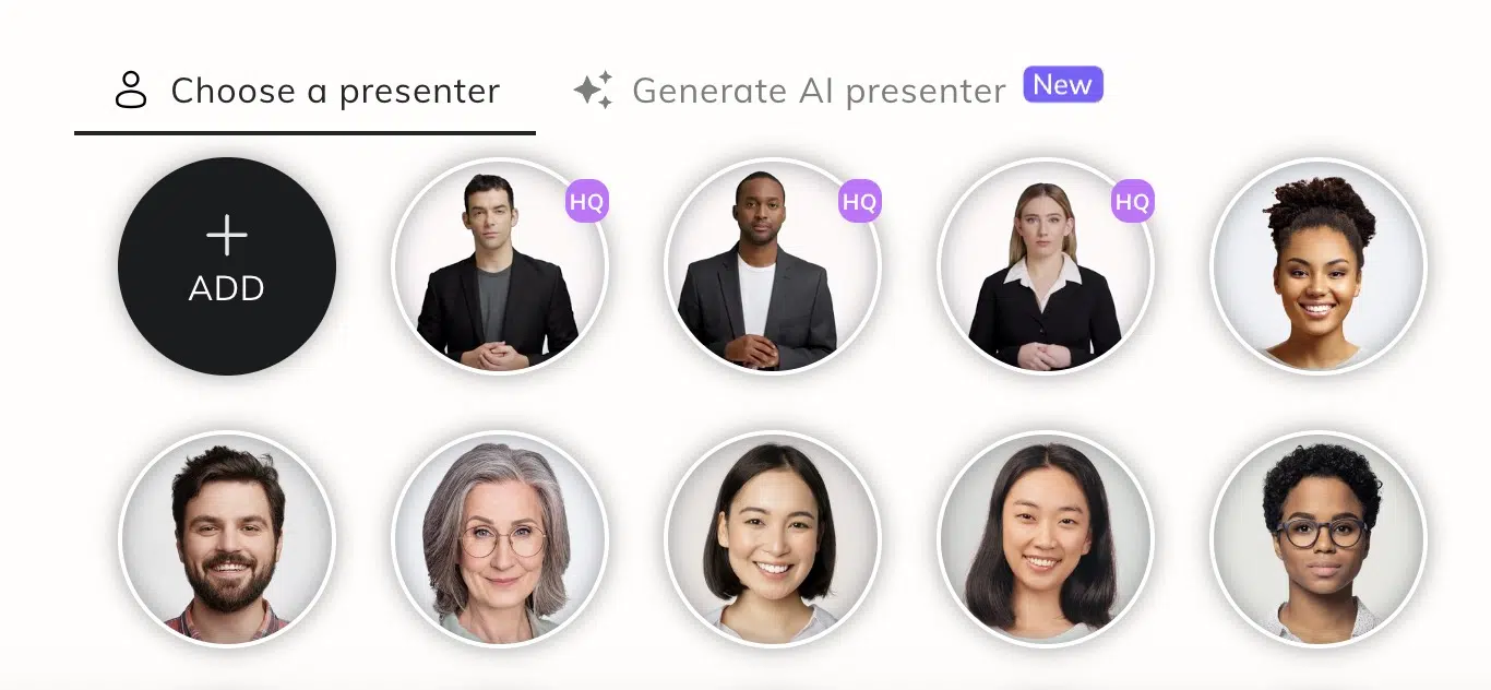 Pre-made presenters in D-ID