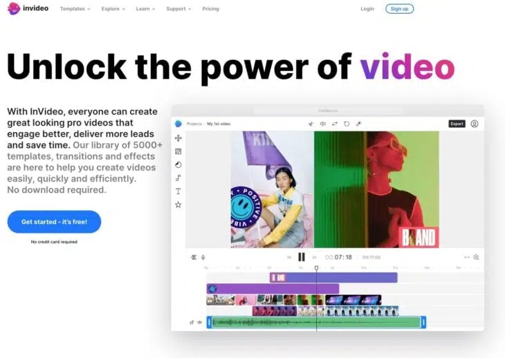 InVideo video editing platform