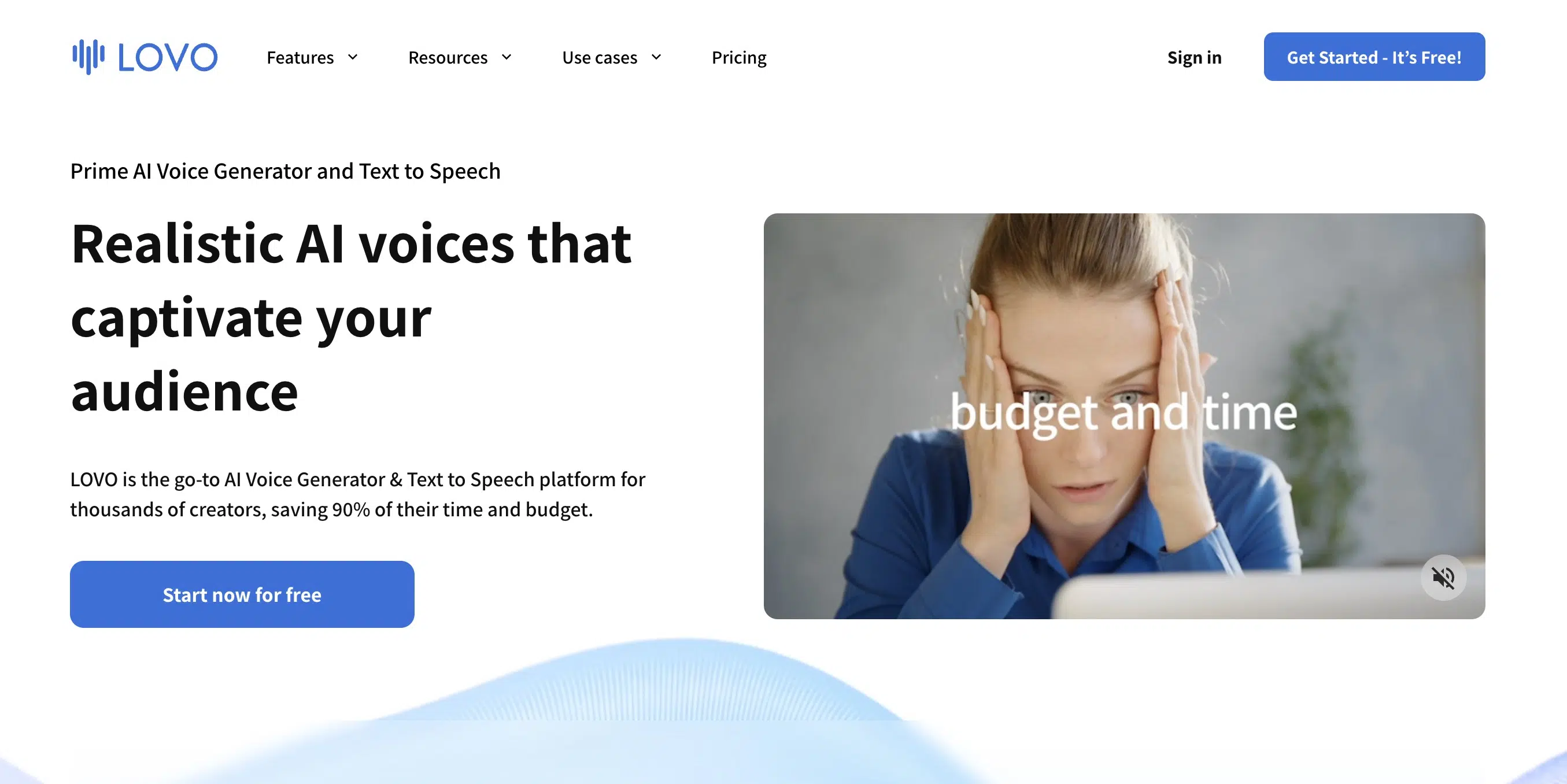 LOVO landing page