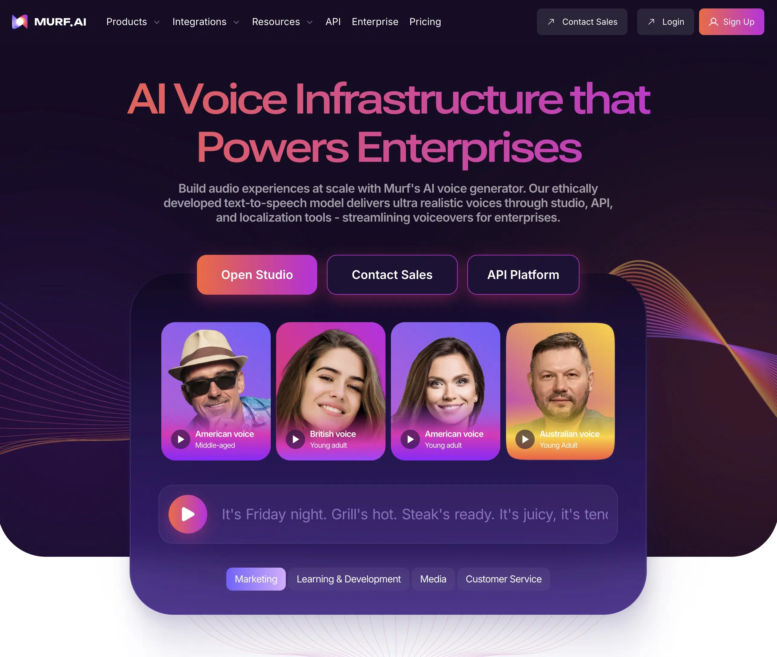 Murf.ai landing page 2025