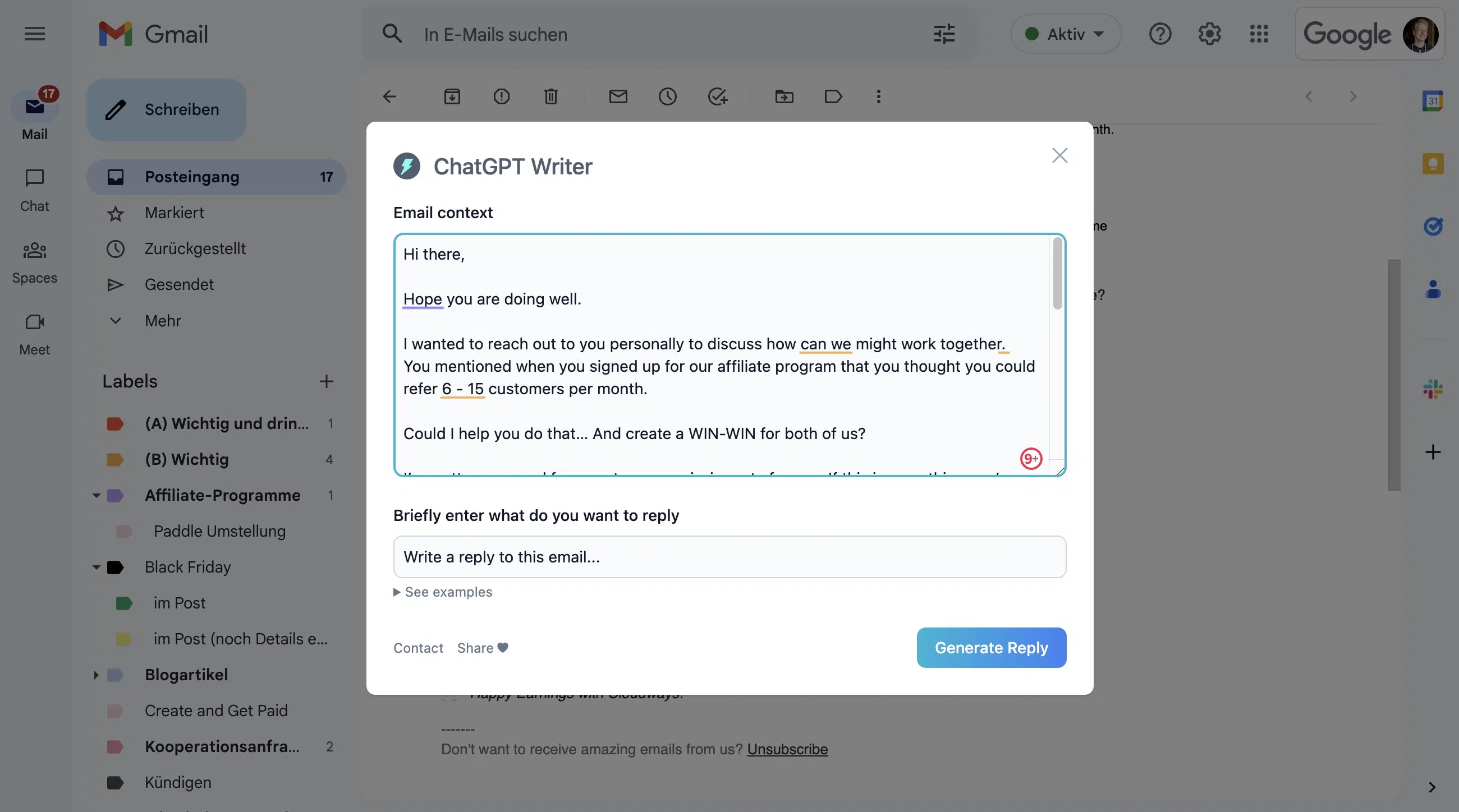 Jetwriter AI (formerly ChatGPT Writer) browser extension