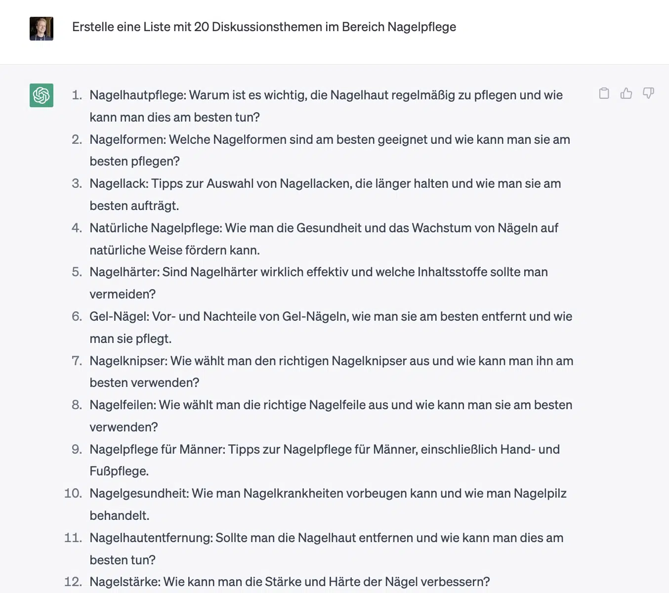 Finding discussion topics for Instagram with ChatGPT