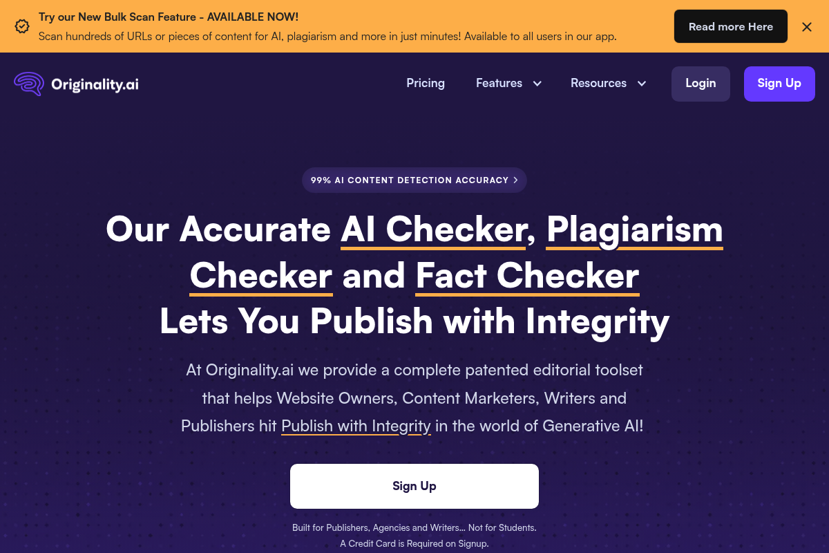 Originality.ai - Plagiarism Checker and AI Detector