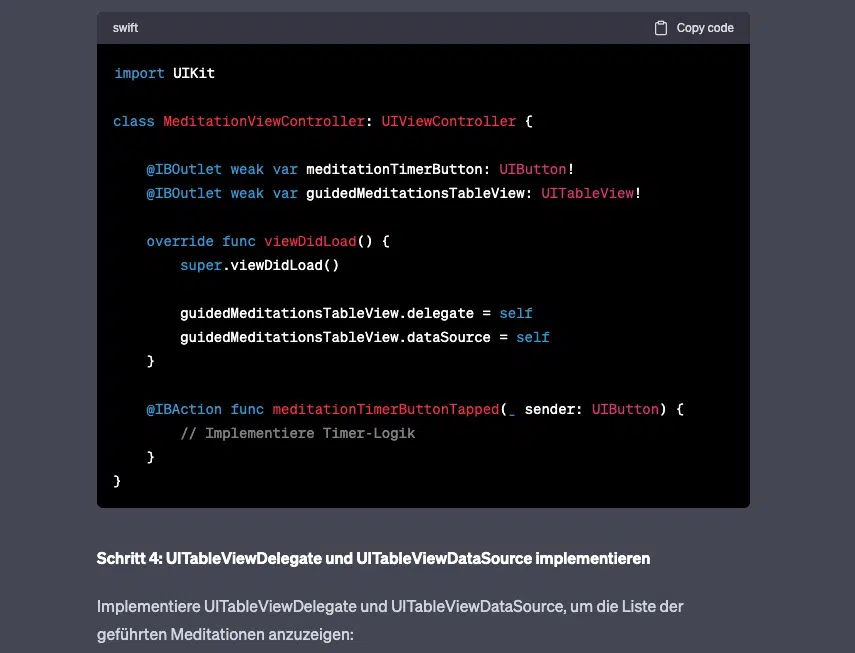 ChatGPT app development details